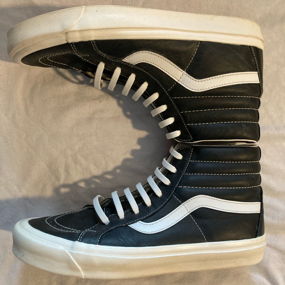 Vans black leather high top. Size 12